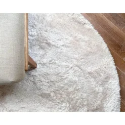 Hoogpolige Vloerkleden|Ronde Vloerkleden-Interieur05 Rond Hoogpolig vloerkleed Odelia beige/wit - 240 x 240 cm