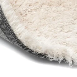 Hoogpolige Vloerkleden|Ronde Vloerkleden-Interieur05 Rond Hoogpolig vloerkleed Odelia beige/wit - 240 x 240 cm