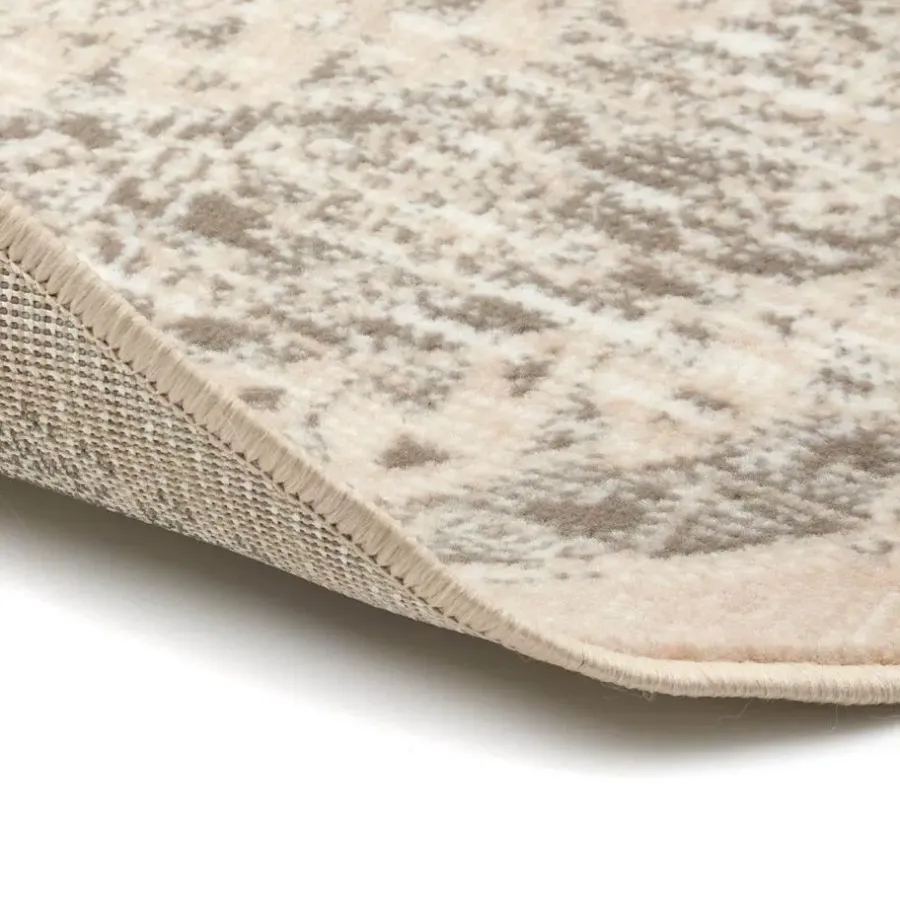 Laagpolige Vloerkleden|Ronde Vloerkleden-Interieur05 rond vintage Aila vloerkleed zand/beige - 190 x 190 cm
