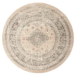 Ronde Vloerkleden-Interieur05 rond vintage Aila vloerkleed zand/beige - 240 x 240 cm