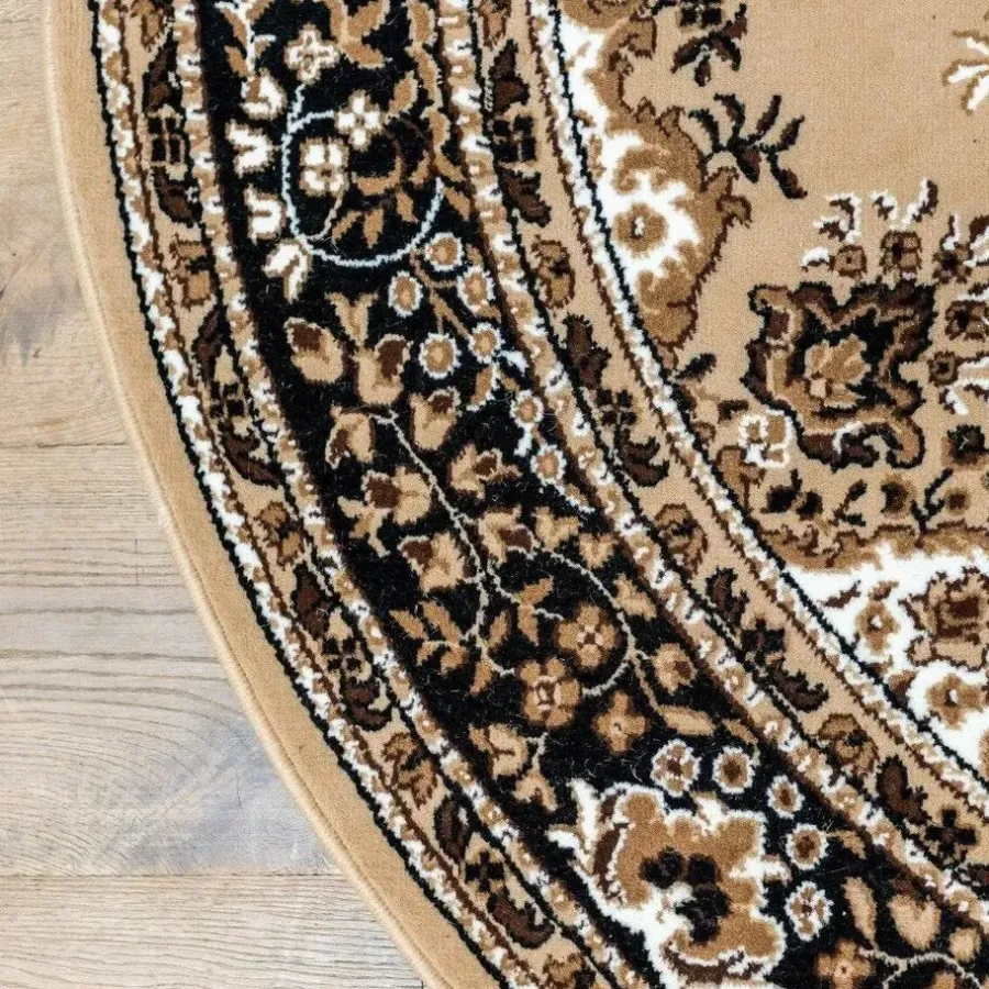 Vloerkleden|Laagpolige Vloerkleden-Interieur05 rond vintage Vloerkleed Nain Perzisch bruin - 100 x 100 cm