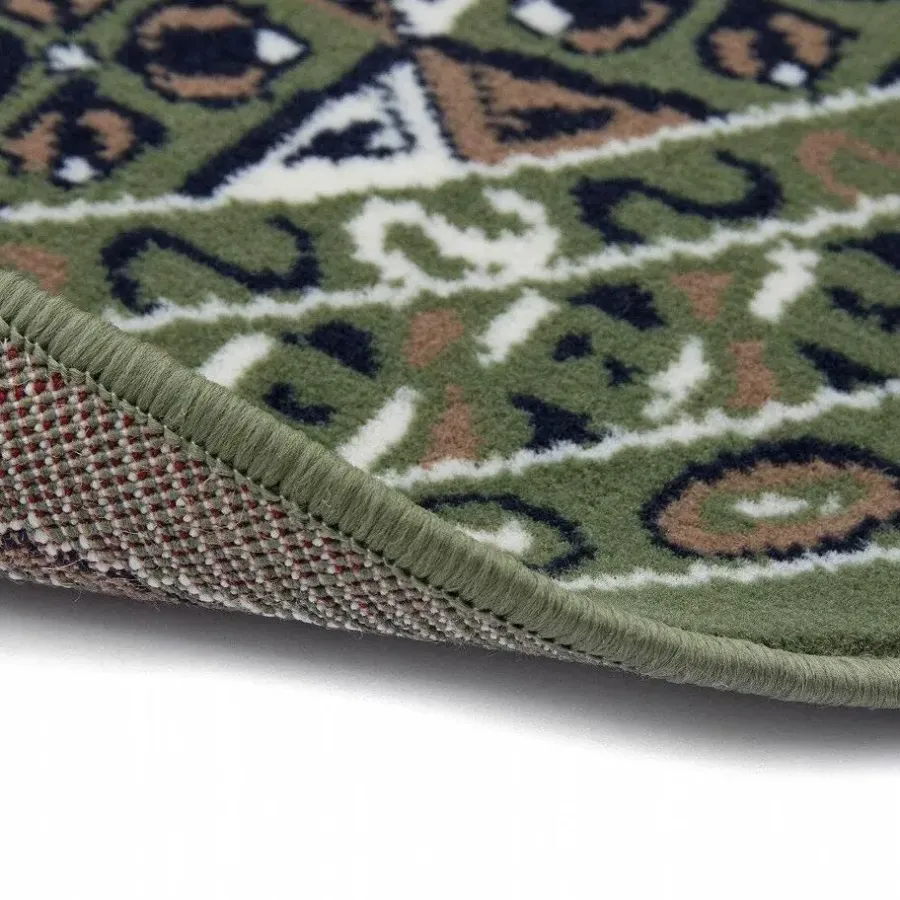 Ronde Vloerkleden-Interieur05 rond vintage vloerkleed Marad groen - 160 x 160 cm