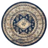Interieur05 rond vintage vloerkleed Aila blauw - 190 x 190 cm