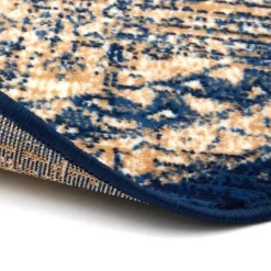 Interieur05 rond vintage vloerkleed Aila blauw - 190 x 190 cm