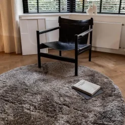 Hoogpolige Vloerkleden|Ronde Vloerkleden-Interieur05 rond vloerkleed Fender grijs/lichtgrijs - 200 x 200 cm