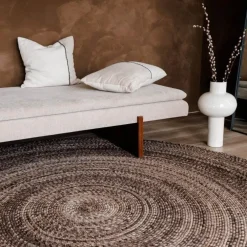 Ronde Vloerkleden-Interieur05 rond vloerkleed Gapo donkerbruin - 150 x 150 cm