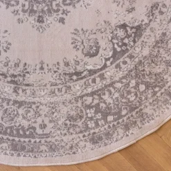 Vloerkleden|Laagpolige Vloerkleden-Interieur05 rond vloerkleed Keshan zand/beige - 190 x 190 cm