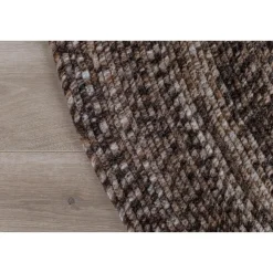 Laagpolige Vloerkleden|Ronde Vloerkleden-Interieur05 rond vloerkleed Gapo donkerbruin - 220 x 220 cm