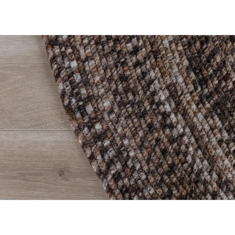 Laagpolige Vloerkleden|Ronde Vloerkleden-Interieur05 rond vloerkleed Gapo donkerbruin - 220 x 220 cm
