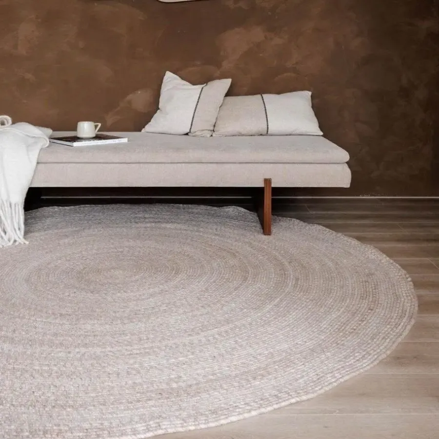 Ronde Vloerkleden-Interieur05 rond vloerkleed Gapo beige - 250 x 250 cm