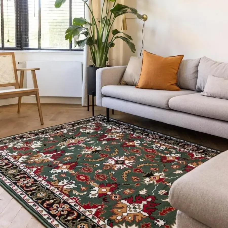 Laagpolige Vloerkleden-Interieur05 vintage Vloerkleed Funda Groen - 230 x 160 cm