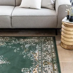 Laagpolige Vloerkleden-Interieur05 Vintage Vloerkleed Keshan groen - 150 x 80 cm