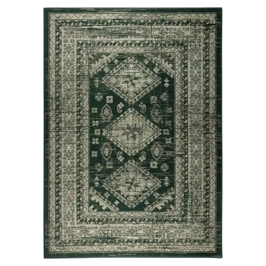Vloerkleden|Laagpolige Vloerkleden-Interieur05 Vintage Vloerkleed Aila Groen - 280 x 190 cm