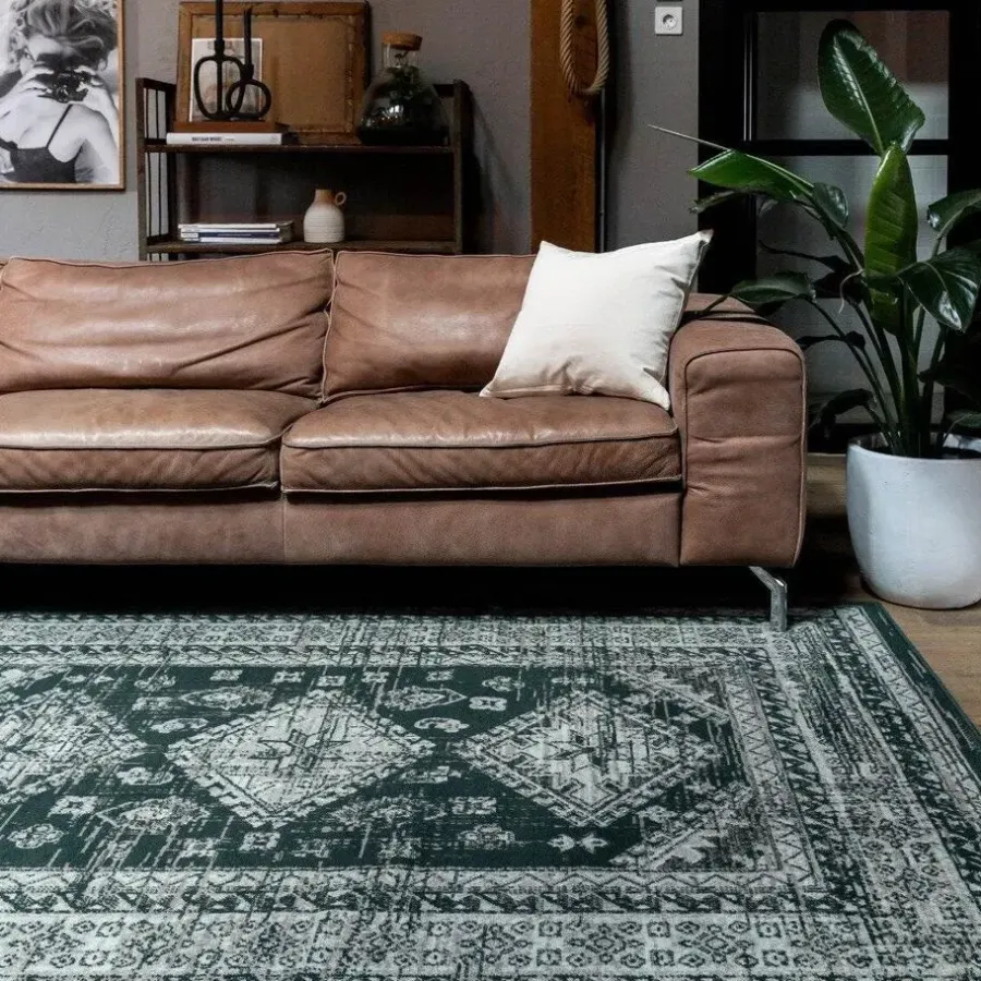 Laagpolige Vloerkleden-Interieur05 Vintage Vloerkleed Aila Groen - 230 x 160 cm