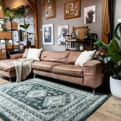 Laagpolige Vloerkleden-Interieur05 Vintage Vloerkleed Aila Groen - 230 x 160 cm