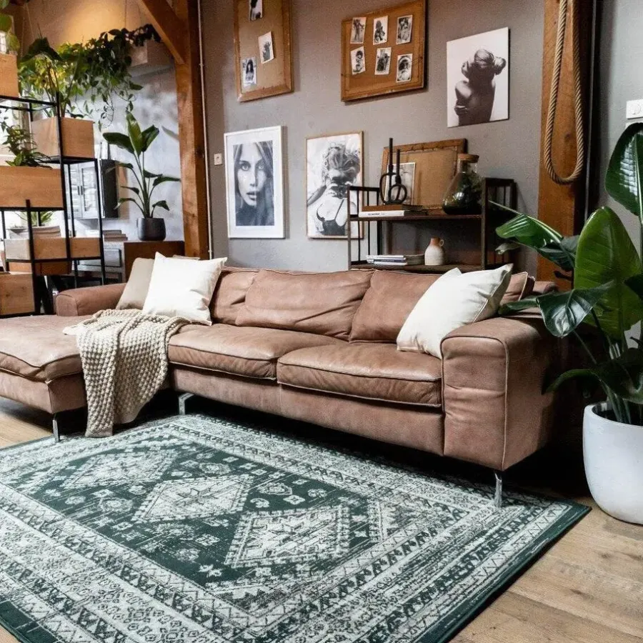 Laagpolige Vloerkleden-Interieur05 Vintage Vloerkleed Aila Groen - 230 x 160 cm