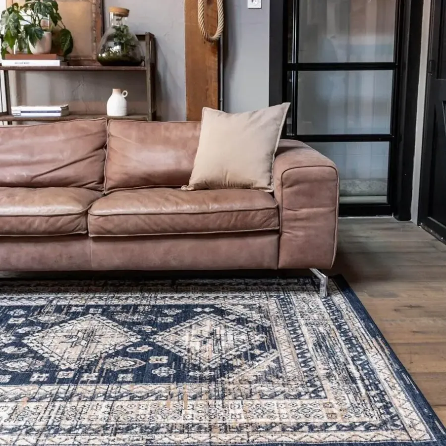 Vloerkleden|Laagpolige Vloerkleden-Interieur05 Vintage Vloerkleed Aila Blauw - 230 x 160 cm