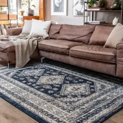 Vloerkleden|Laagpolige Vloerkleden-Interieur05 Vintage Vloerkleed Aila Blauw - 230 x 160 cm