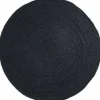 Eva Interior Interieur05 Vloerkleed - Jute Rond - Zwart - 150Ø