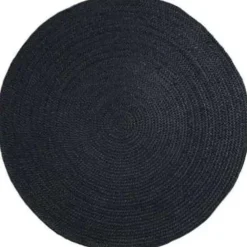 Eva Interior Interieur05 Vloerkleed - Jute Rond - Zwart - 150Ø