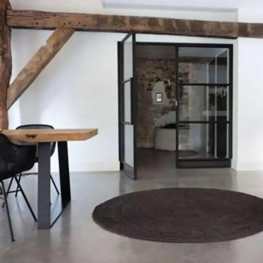 Eva Interior Interieur05 Vloerkleed - Jute Rond - Zwart - 150Ø