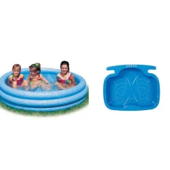 Zwembaden En Accessoires-INTEX kinderzwembad - blauw - inclusief voetenbadje - 147 cm