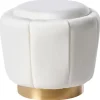 Poefen-Leen Bakker IRVING - Poef - Wit - 43 cm - Fluweel