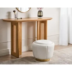 Poefen-Leen Bakker IRVING - Poef - Wit - 43 cm - Fluweel