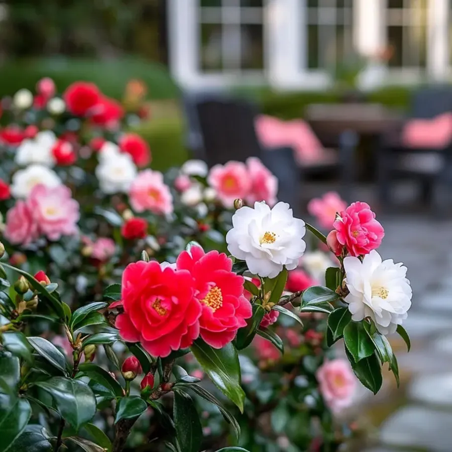 Planten|Tuinplanten-Plant in a Box Japanse Roos - Set van 6 - Camellia japonica - Hoogte 25-40cm - ⌀9cm