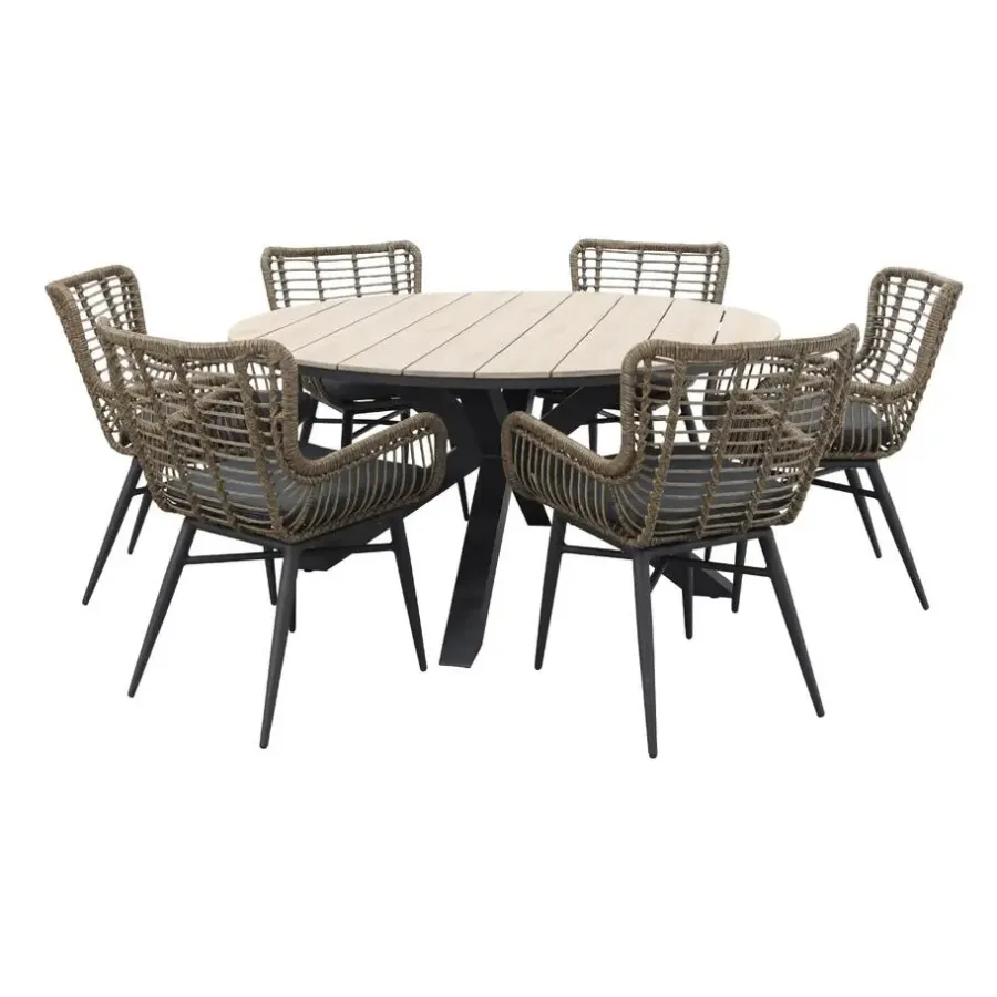 Garden Impressions Jasmine natural / Edison 148 cm. - ronde tuinset