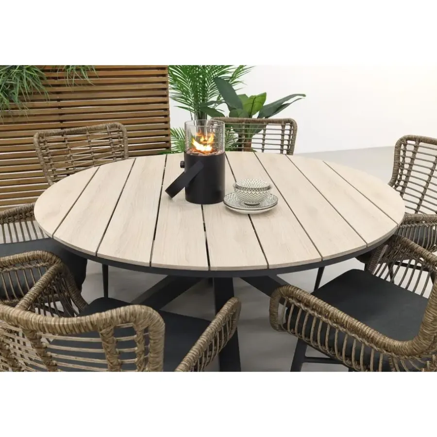 Garden Impressions Jasmine natural / Edison 148 cm. - ronde tuinset