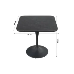 Bistro- & Balkonsets-Van der Garde Tuinmeubelen - Premium Jasmine/Toscara bistroset 80x80 cm. - Zwart/Keramiek