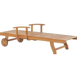 Beliani JAVA PREMIUM - Tuinligstoel - Lichtbruin/Taupe - Acaciahout