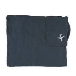 Plaids-Merkloos Jetlag Reisdeken met hoes - zwart - 120 x 150 cm - polyester