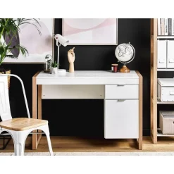 Beliani JOHNSON - Bureau - Wit - Vezelplaat
