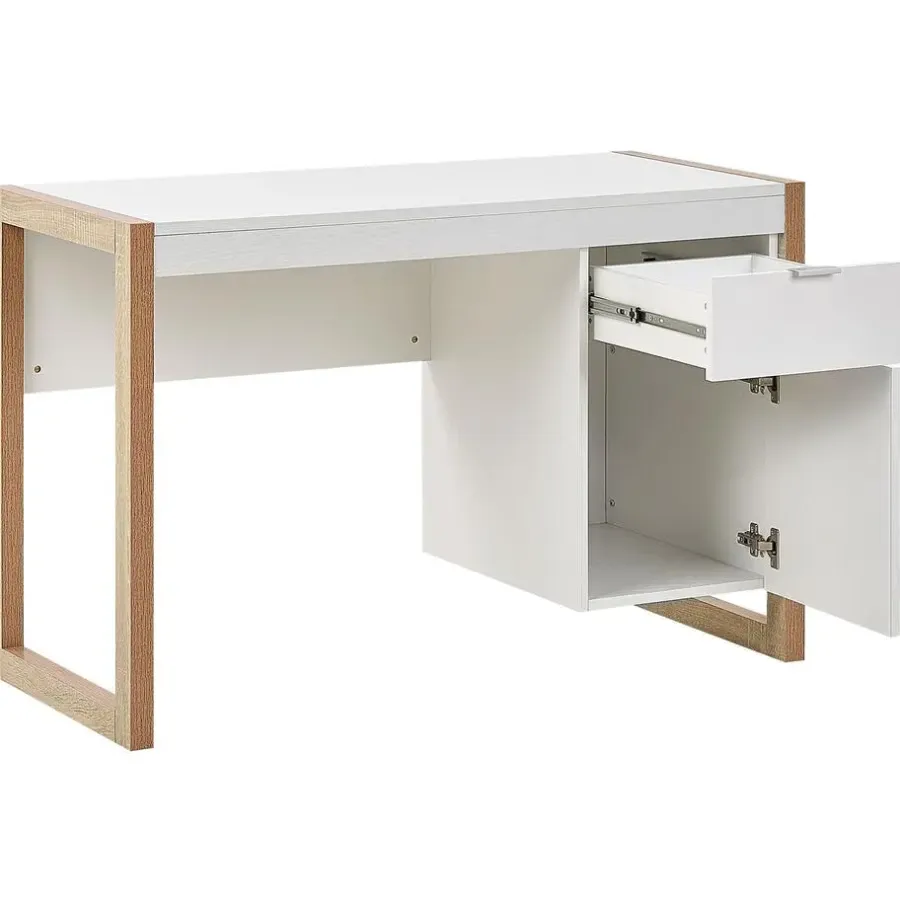 Beliani JOHNSON - Bureau - Wit - Vezelplaat