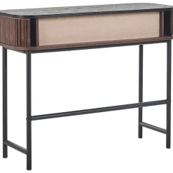 Sidetables-Beliani JOSE - Consoletafel - Donkere houtkleur - Vezelplaat