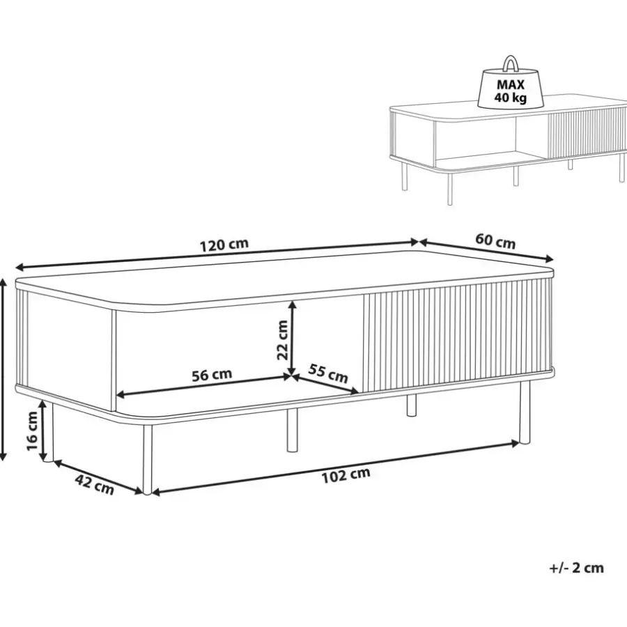 Beliani JOSE - Salontafel - Donkerhout - MDF