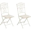 Bistro- & Balkonsets-Leen Bakker JUINA - Set van 2 tuinstoelen - Lichtbeige - IJzer