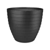 Juypal Hogar Plantenpot - zwart - kunststof - D21 x H19,3 cm
