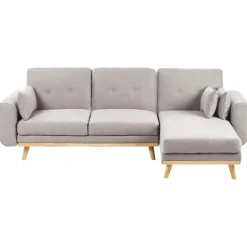 Slaapbanken|Slaapbanken-Leen Bakker KAARINA - Hoekbank - Grijs - Linkszijdig - Polyester