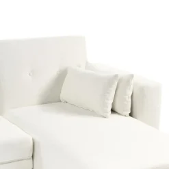 Slaapbanken|Slaapbanken-Leen Bakker KAARINA - Hoekbank - Wit - Linkszijdig - Polyester