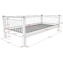 Vipack Kajuitbed Forrest 90x200 cm - massief beukenhout - wit