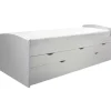 1-Persoons Bedden-Emob Kajuitbed Nasri 90x200 met bedlade - wit