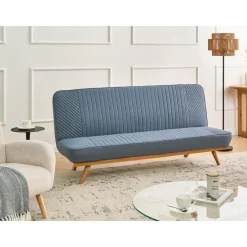 Slaapbanken|Slaapbanken-Leen Bakker KALFAFELL - Slaapbank - Blauw - Polyester