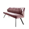 Eetkamerbanken-Kalfort Eetkamerbank Kelly velvet roze 190x59x84cm