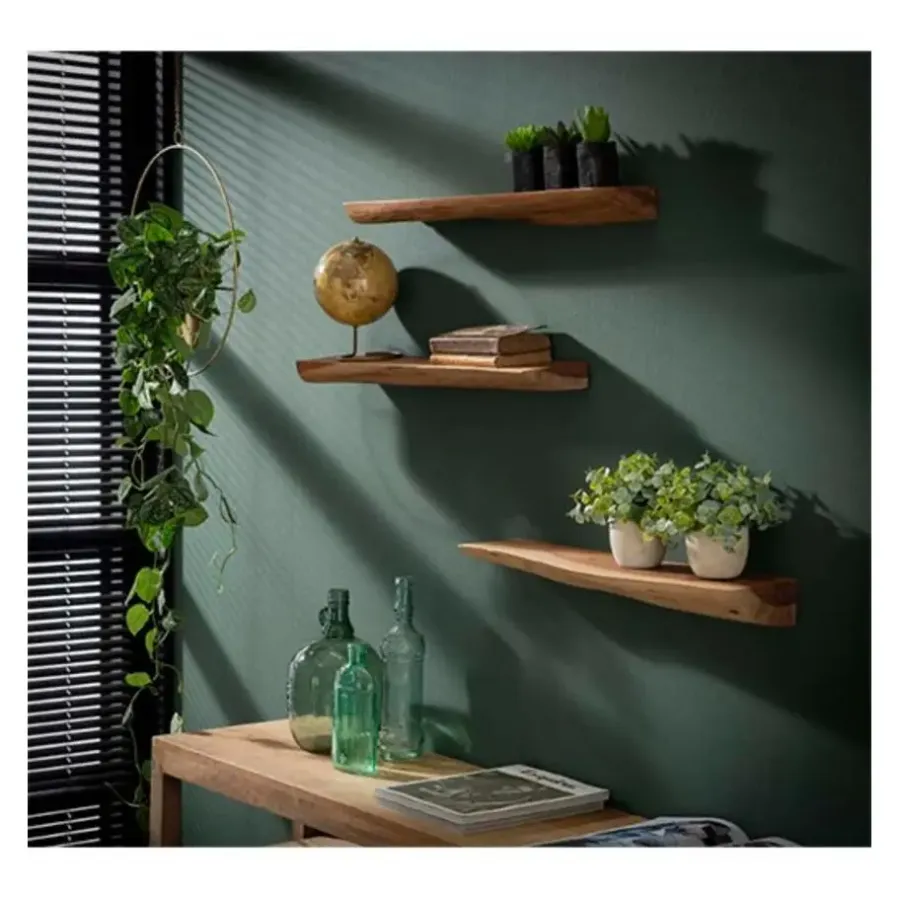 Wandplanken-Kalfort Wandplank Davis set van 3 planken - 13x60x4 cm