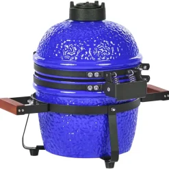 Barbecues En Accessoires-Leen Bakker KAMADO - Mini houtskoolgrill - Blauw - Keramiek