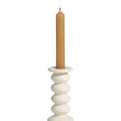 Kandelaars En Windlichten-Leen Bakker Kandelaar Bobble - off-white -13xØ6,2 cm