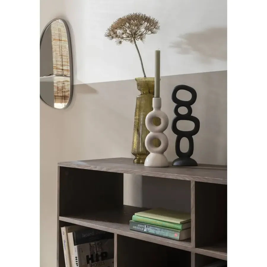 Leen Bakker Kandelaar Lumen - off-white - keramiek -27,5x9,5x9,5 cm